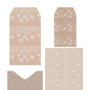 Weihnachten Kraft 4 Digital Pocket, digitaler Download, Ephemera, Taschenanhänger, beladener Umschlag, Junk Journal, Printable,