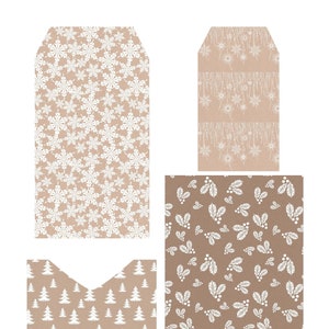 Weihnachten Kraft 1 Digital Pocket, digitaler Download, Ephemera, Taschenanhänger, beladener Umschlag, Junk Journal, Printable,