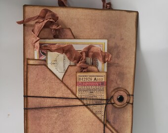 Antik naturlig folio, digital nedladdning, antik efemera, skräpjournal, antik journal, laddade fickor, antik klippbok.
