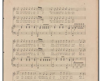 Vintage Sheet Music Ephemera, 14 Pages, Junk Journal (Digital Download)