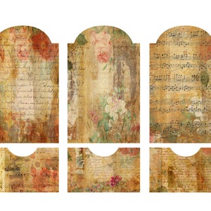 Antique Botanicals  Pocket Tags, Digital Download, Ephemera, junk journals, journaling, scrapbooking, embellishments, stationery.