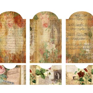 Antique Botanicals 2 Pocket Tags, Digital Download, Ephemera, junk journals, journaling, scrapbooking, embellishments, stationery.
