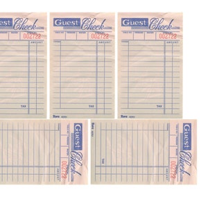 Guest Check Receipts, 5 Sizes, Digital Download, ephemera, junk journal, journaling, scrapbooking, embellishments, stationery.