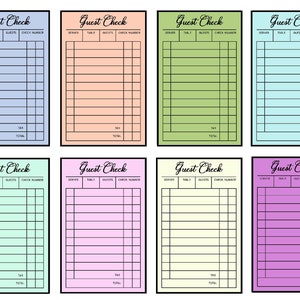 Paper Card Check Guest Check Digital Cards, Digital Download, Card Ephemera, Junk ...