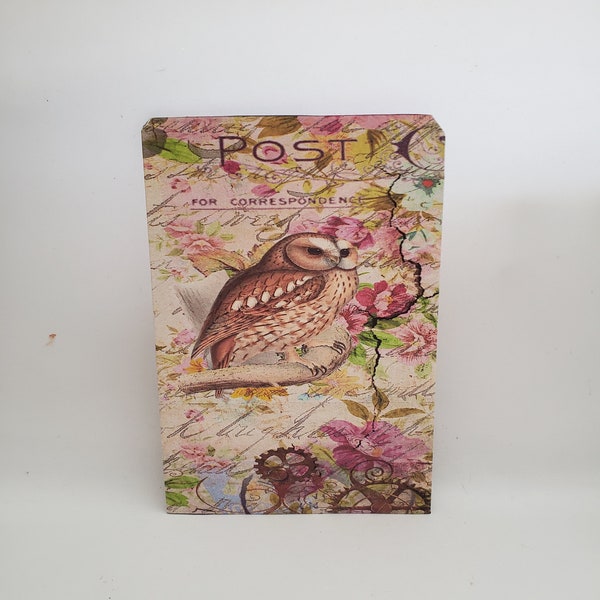 Romantic Owl Travel Double Pocket Folder, Digital Download, ephemera, junk journal, journaling, scrapbooking, embellishments, stationery,