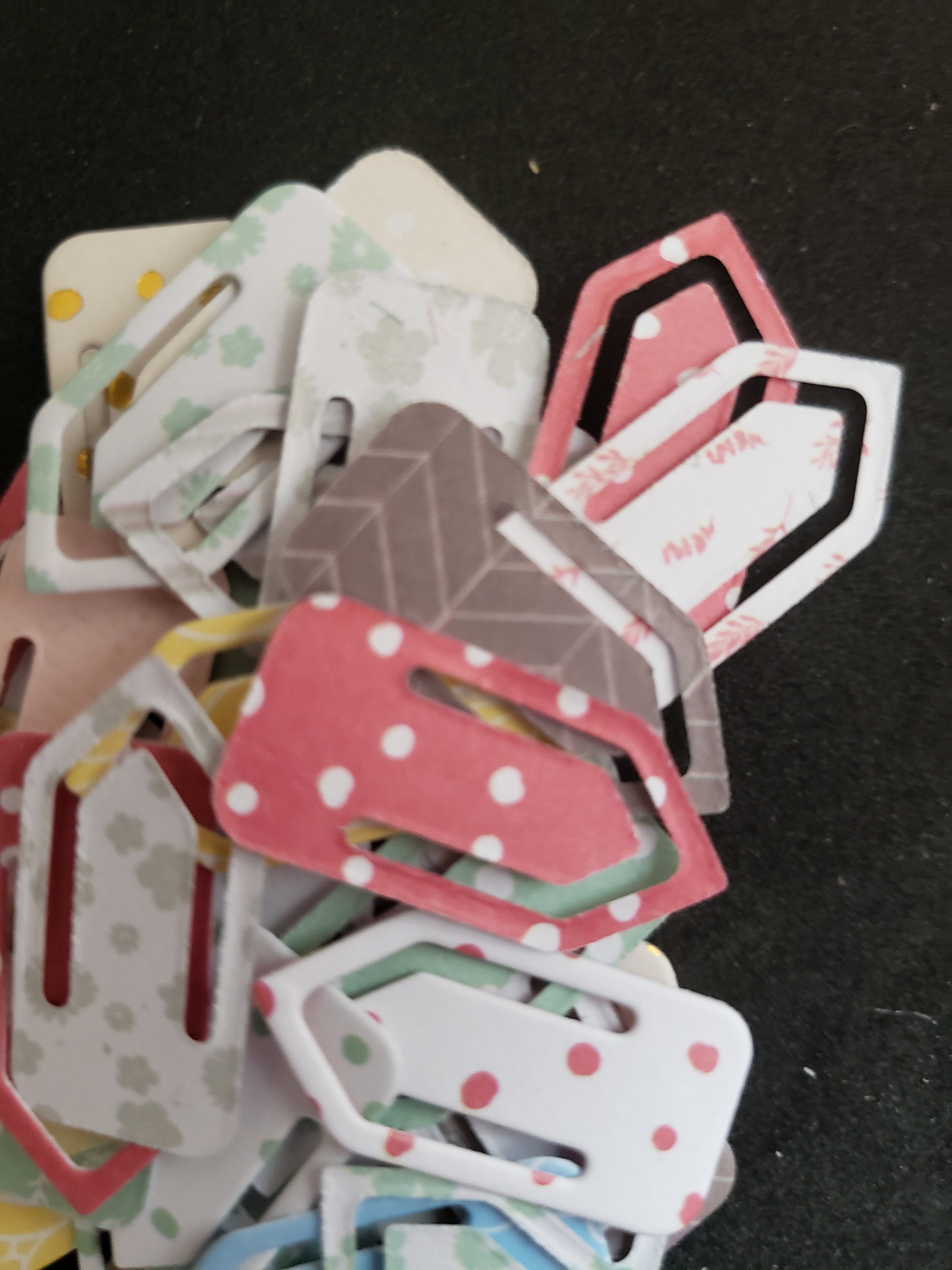 Tabs Paper Die Cut 7 to a pack Variety of Colors and pattern Etsy
