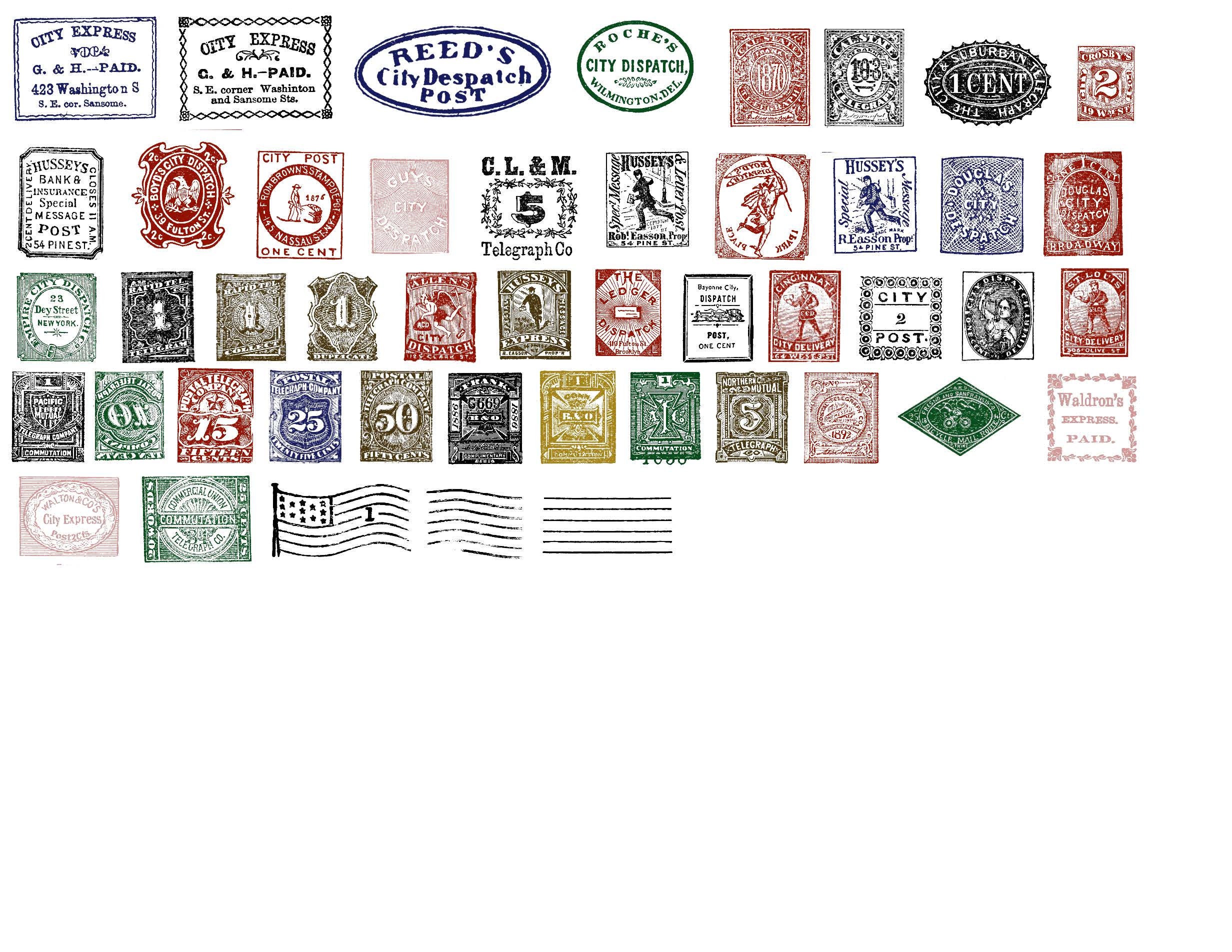 160+ Worldwide Vintage Stamps, Printable Digital Download Paper