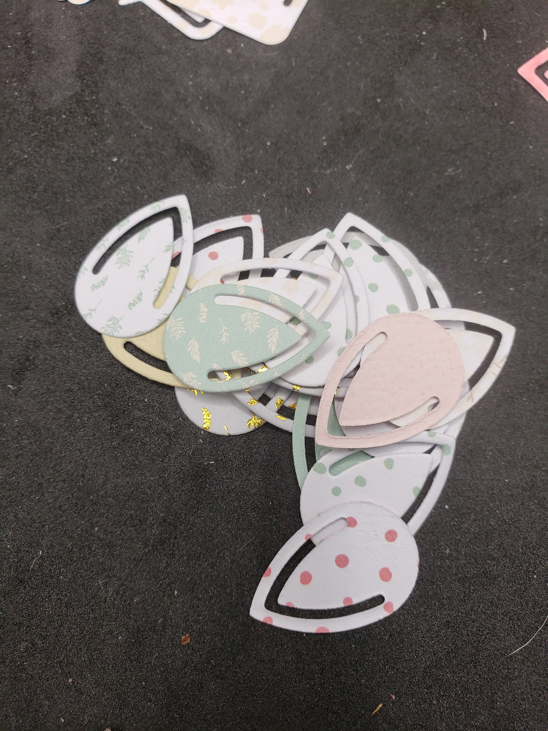 Tabs Paper Die Cut 7 to a Pack Variety of Colors and Pattern Etsy