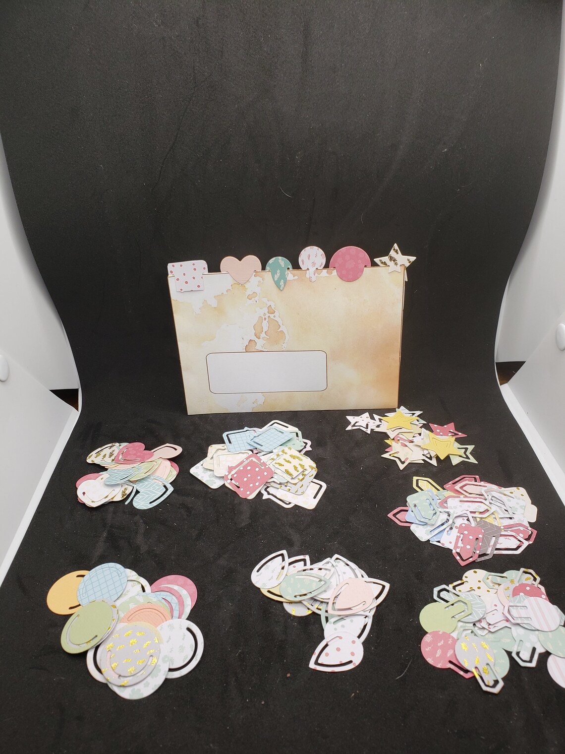 Tabs Paper Die Cut 7 to a pack Variety of Colors and pattern Etsy