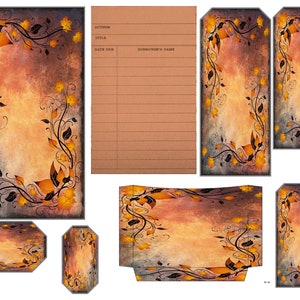 AUTOMNE Poche, téléchargement numérique, vintage, éphémère, journal indésirable, journalisation, scrapbooking, embellissements, papeterie.
