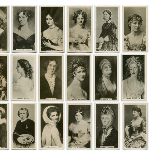 Printable Vintage Beauties Tea Cards 1.5 Pages Digital - Etsy