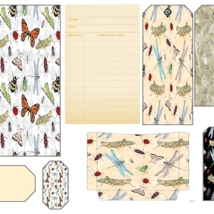 BUGS Pocket, Digital Download, Vintage, ephemera, junk journal, journaling, scrapbooking, embellishments, stationery.
