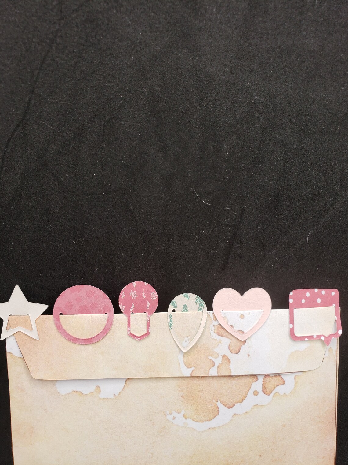 Tabs Paper Die Cut 7 to a pack Variety of Colors and pattern Etsy