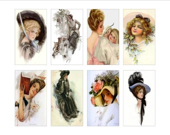 Victorian Ladies Digital Tea Cards, Ephemera for Junk Journals (PDF & JPEG)