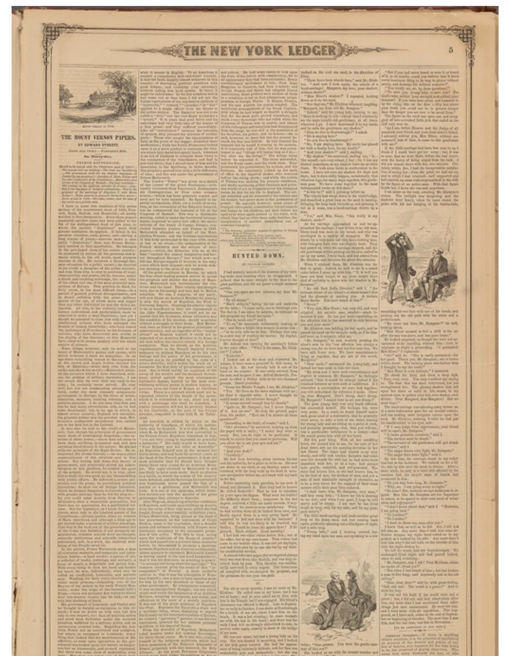 Newspaper Vintage New York Ledger Newspaper 2 Pages Vintage Etsy