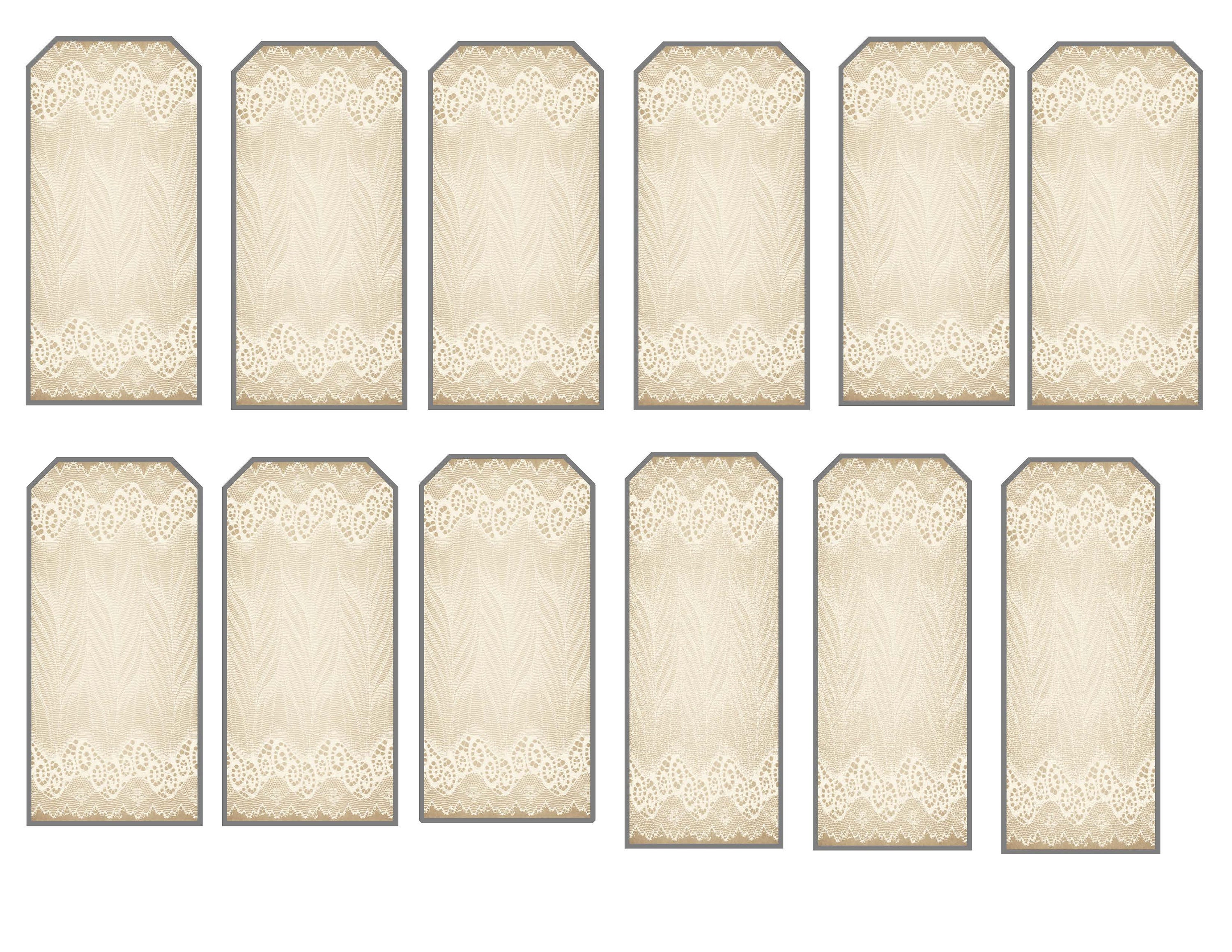 Printable Lace Tags 9-PagesInstant Download Vintage | Etsy