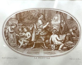 Set of Four (4) Antique Engravings. Jean Audran. Paris. Late 17th century.