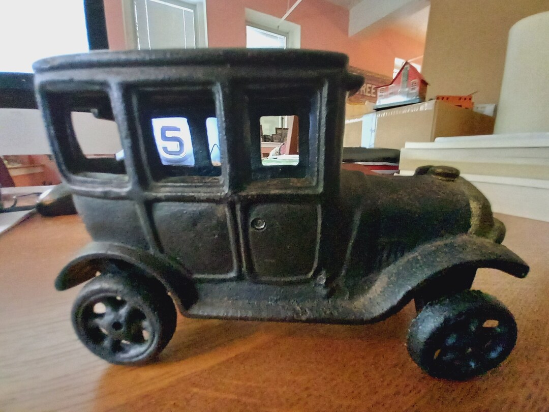 Black Sedan Taxi Cast Iron Car. Vintage or Excellent Repro. - Etsy