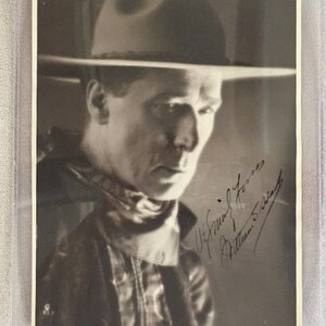 William S. Hart Western & Silent Film Star. Early Hand Signed Inscribed Autographed Studio Photo
