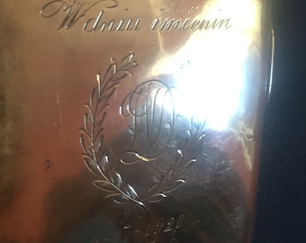 Solid 84 Silver Cigarette Vesta Case. Poland Name Day Gift, dated June 27, 1920.