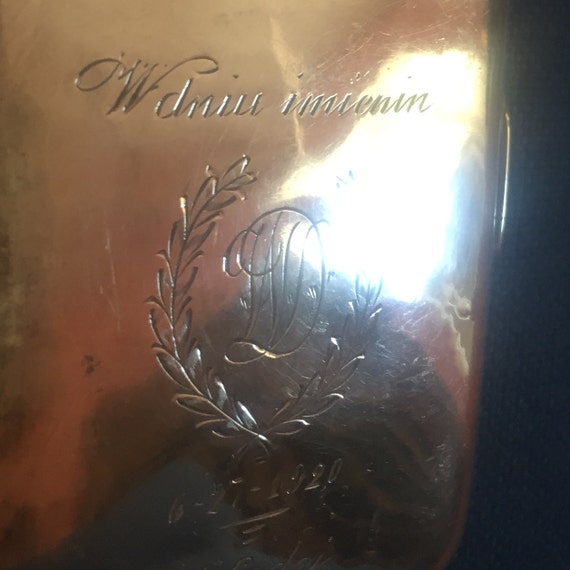 Solid 84 Silver Cigarette Vesta Case. Poland Name Day Gift, dated June 27, 1920.