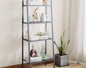 Metal Ladder Shelf 4-Tier Bookshelf Bookcase Storage Rack Plant Display Shelving Unit Living Room Decor Furniture Modern Organiser Stand UK