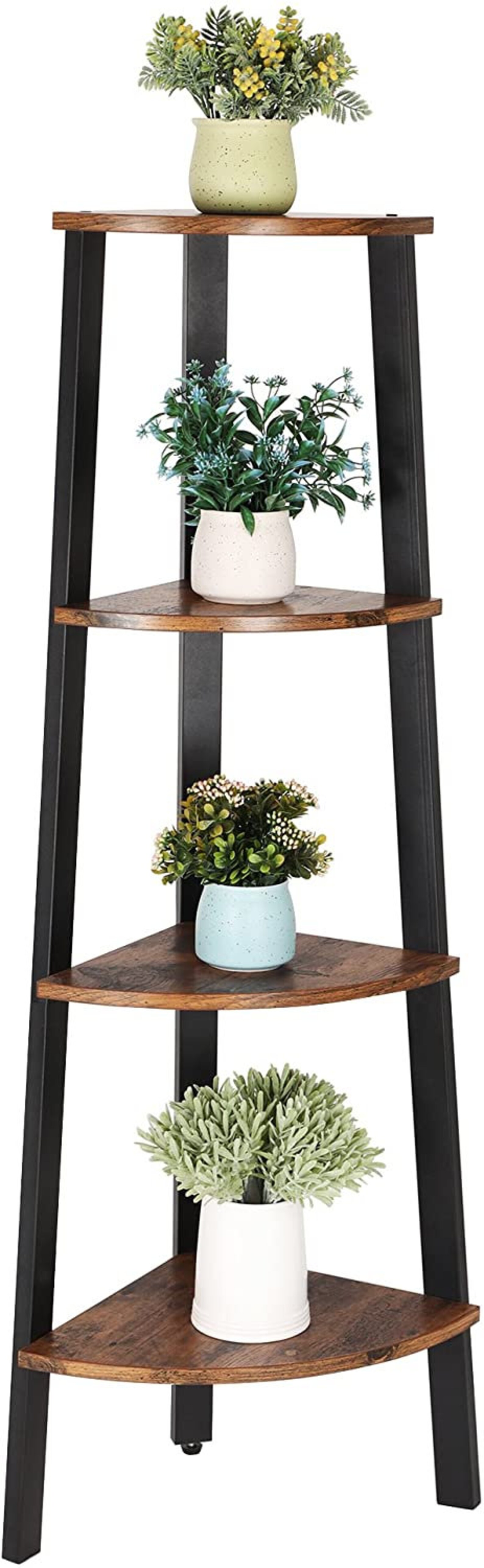 Metal Ladder Shelf 4Tier Corner Bookshelf Bookcase Storage Etsy