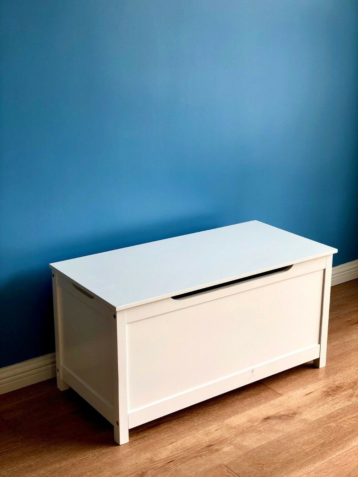 Large White Wooden Storage Chest Ottoman Laundry Box Home Etsy