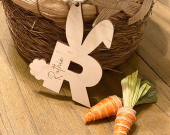 Personalized Easter Bunny Tags | Bunny Tags | Easter Tags | Easter Bunny Monogram Letter Tag