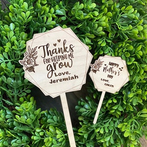 Thank You For Helping Me Grow | Teacher Appreciation Gift | Thank You Gift | Best Teacher Gift | Plant Stake | Planter Sticks