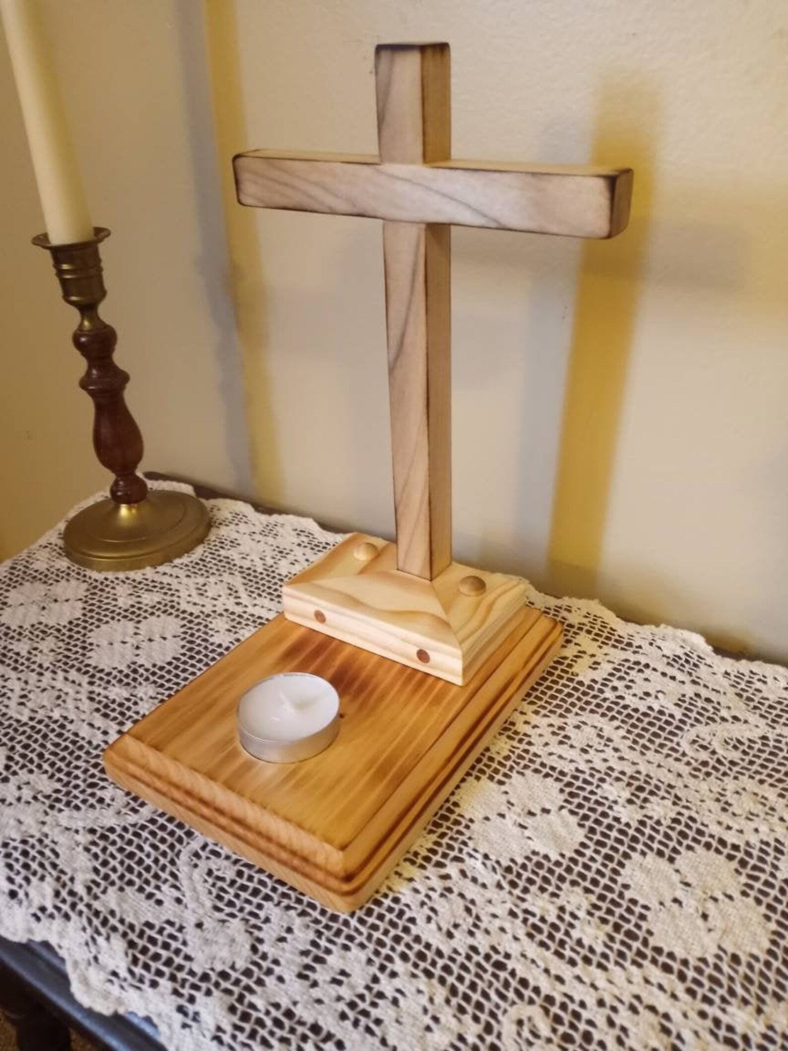 Catholic Home Prayer Altar with Cross and Candle Catholic Etsy