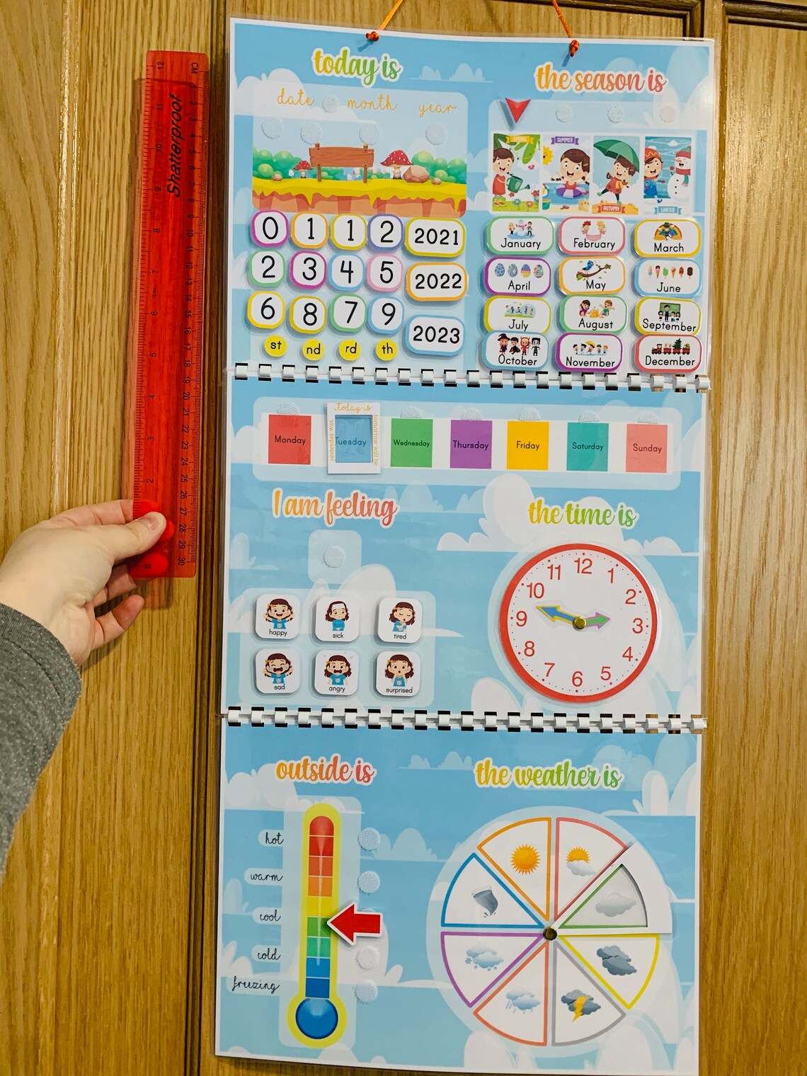 Personalised Children Calendar with velcro EYFS Etsy