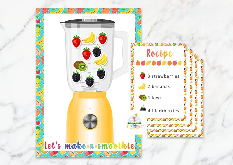 Make a Smoothie Children Velcro Activity EYFS Etsy UK