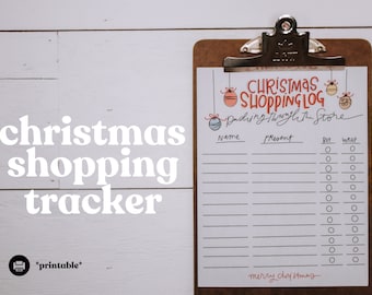 Christmas Shopping Log and Gift Tracker *Printable*