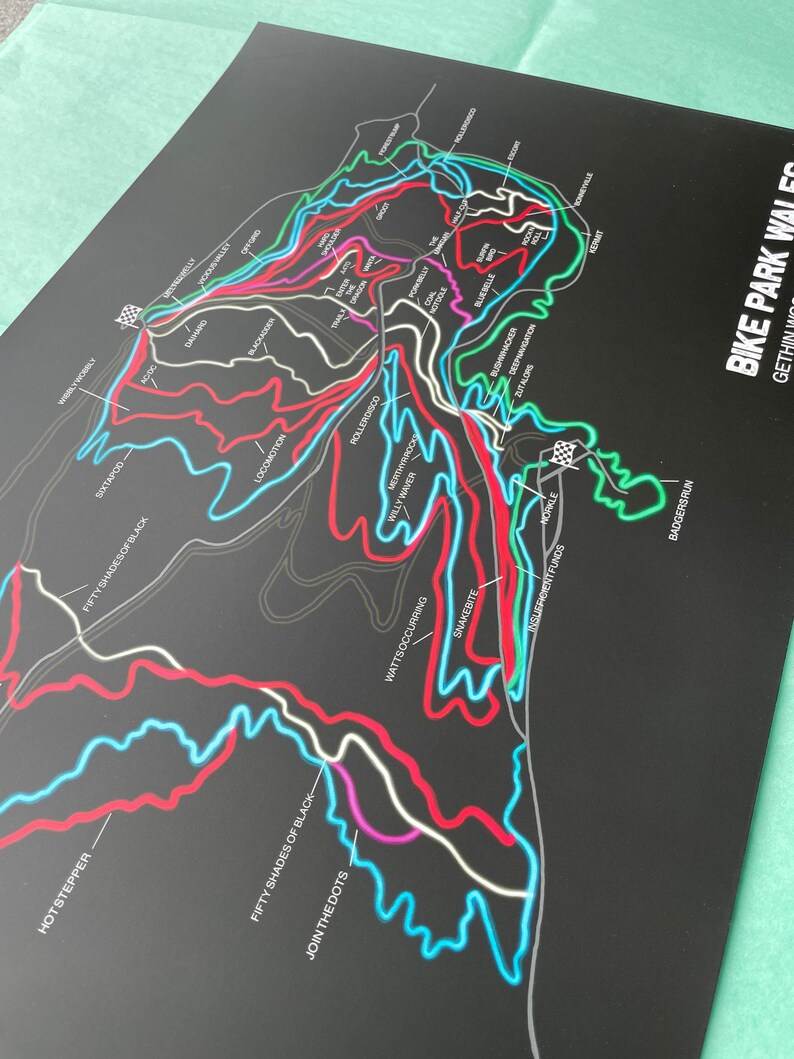 Bike Park Wales Trail Map Print Unframed A3 | Etsy