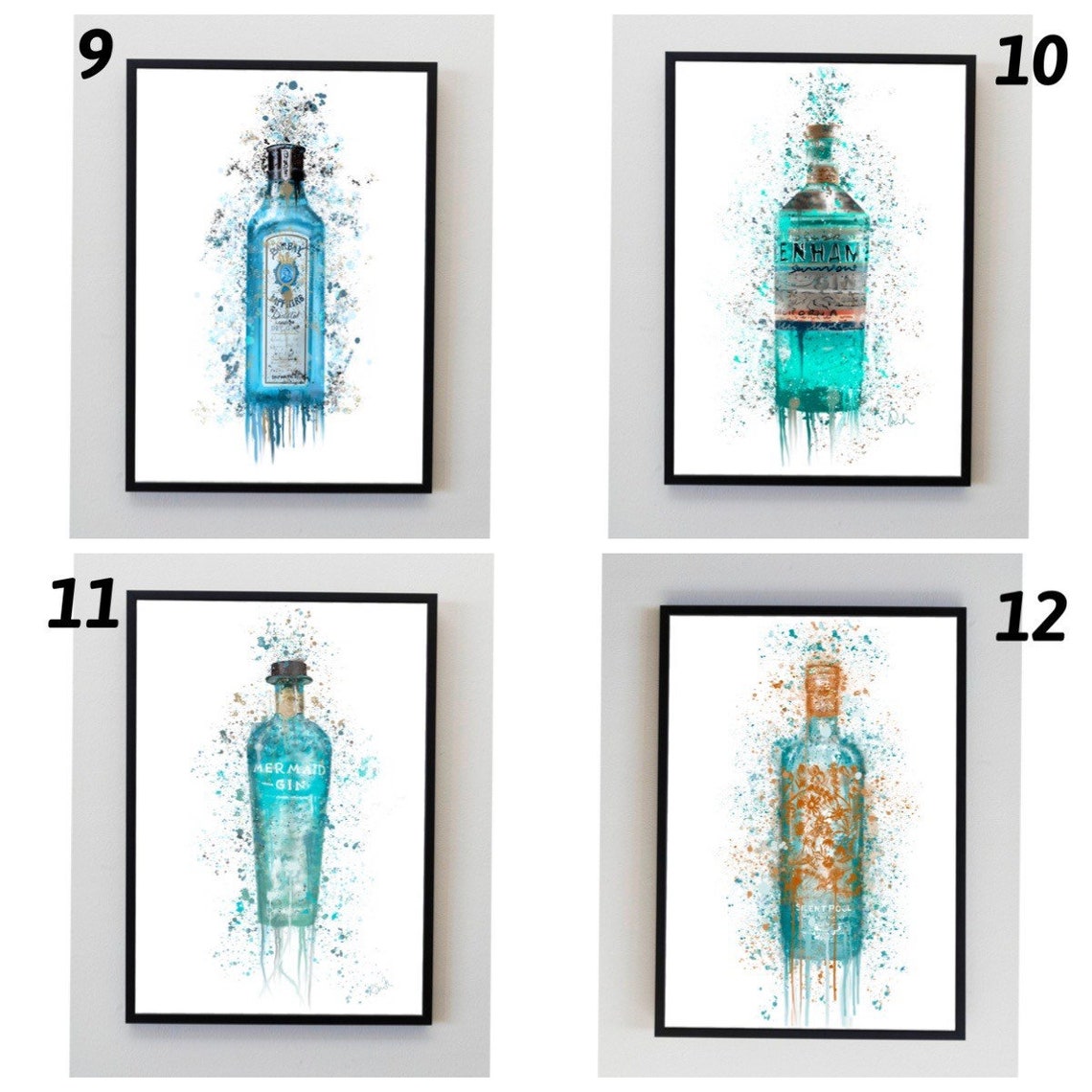 Gin Wall Art Print Bar Kitchen Home Wessex Benhams Etsy