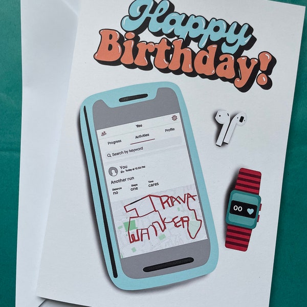 Strava Birthday Card - Etsy UK
