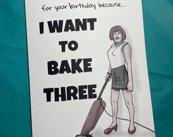 Funny, baking, Freddie Mercury, Birthday Card,