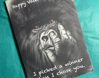 Funny, Rude, Valentine’s Day, Monkey, Gorilla Card