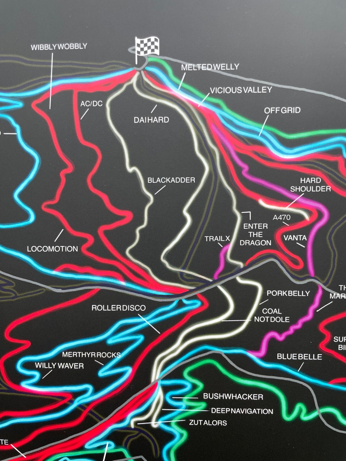 Bike Park Wales Trail Map Print Unframed A3 Etsy
