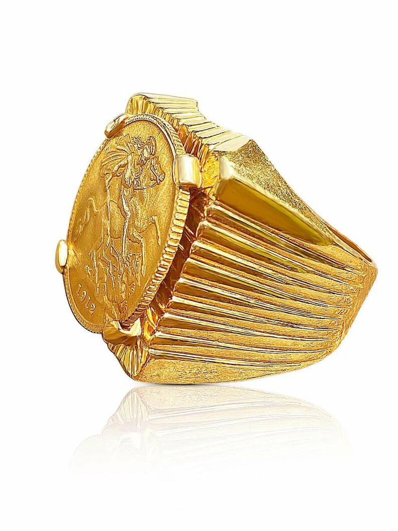 Mens Sovereign Ring Gold Etsy