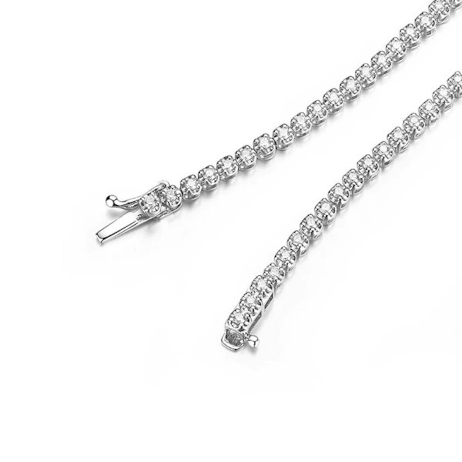 Tennis Diamond Necklace 18K White Gold 2ct or 3.5ct Etsy