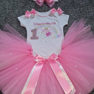 1st first birthday outfit Tutu Smash Cake photography photoshoot party puffy dress skirt pink theme fancy  personalised