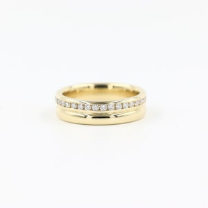 Lab Diamond Wedding Band/14K gold Diamond Channel Set Diamond Ring/Width 5.4mm Full Eternity Dainty Diamond Wedding Ring /Anniversary gift