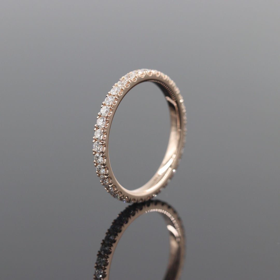 14K Gold Full Eternity Diamond Wedding Band - 0.95ct - Etsy