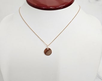 14K gouden diamanten schijfhangerketting, handgemaakte gelaagde ketting