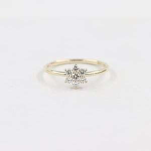 Flower Diamond Anniversary Ring/ Natural White Diamond Ring/ flower ring/ Unique Engagement Ring/ Anniversary Ring/ Girt for her