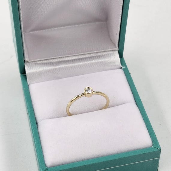Anillo Apilable De Oro De 10 Quilates, Anillo Bicolor De Oro De 10
