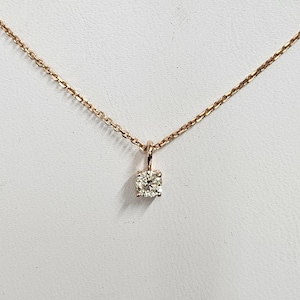 14K Gold 0.2ct Diamond Solitaire Pendant Necklace
