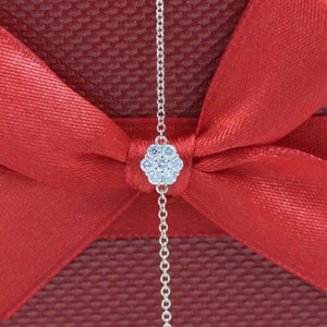 Flower Charm in One Bracelet/14K gold Diamond Bracelet/ Anniversary Bracelet /Flower Diamond Bracelet